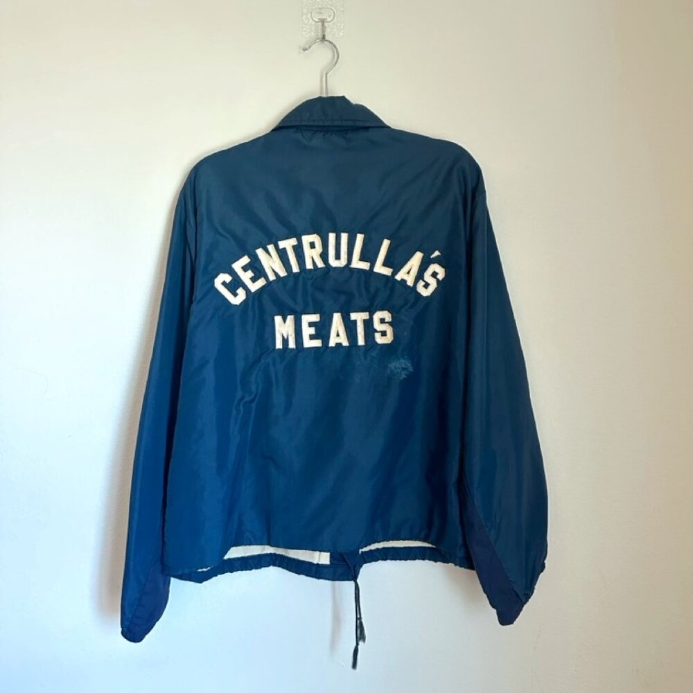 Vintage 80's Navy Blue Windbreaker Jacket L/XL - Centrulla's Meats